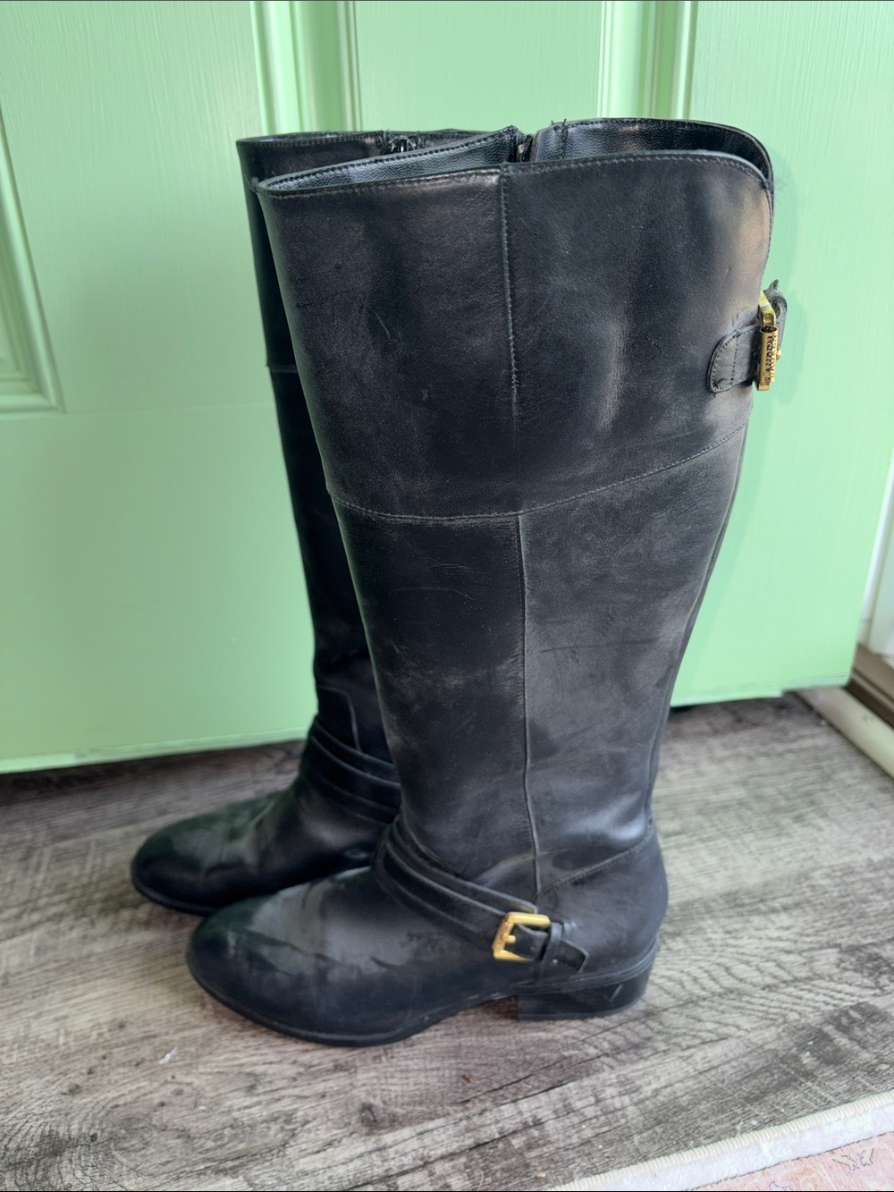 Lauren Ralph Lauren Maritza Leather Black Riding Boots - Women’s size 7